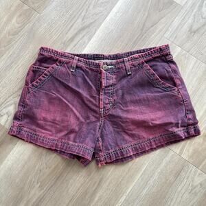 American Eagle purple and pink acid wash jean shorts